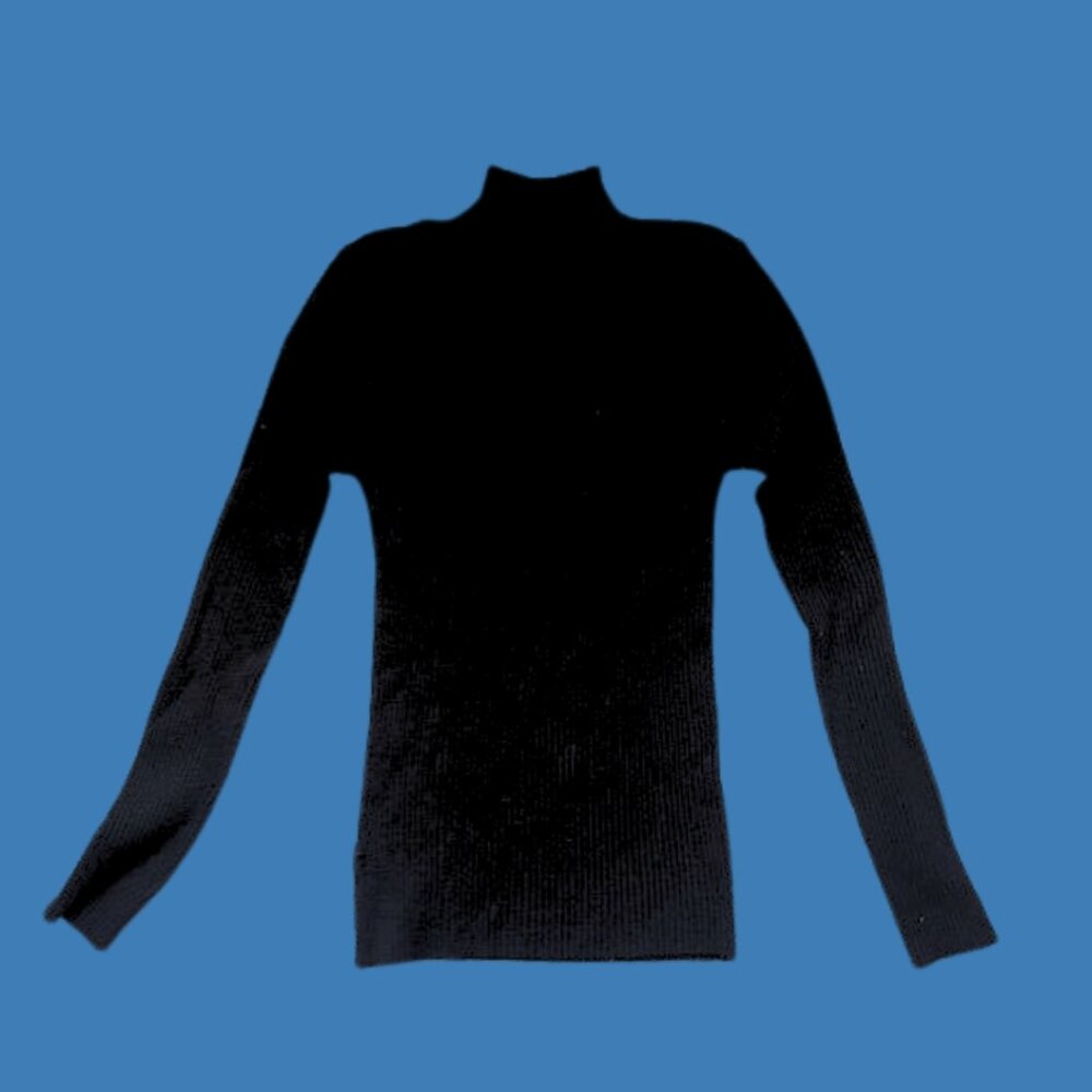 Black Knit Mock Turtleneck Sweater Medium